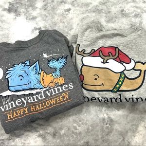 Christmas and Halloween Vineyard Vines Long Sleeve TShirts (3) Bundle